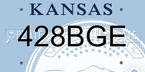428BGE Kansas License Plate