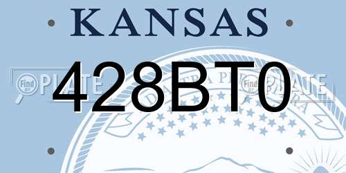 428BT0 Kansas License Plate