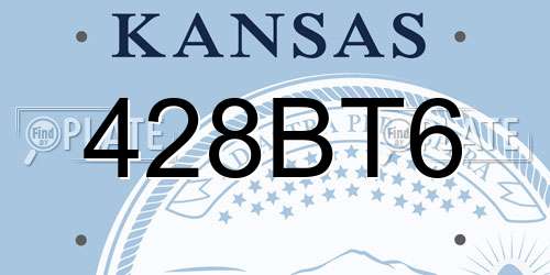 428BT6 Kansas License Plate