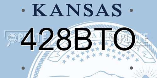 428BTO Kansas License Plate