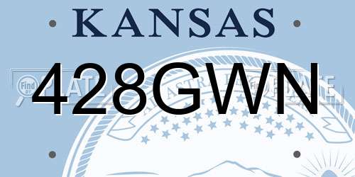 428GWN Kansas License Plate
