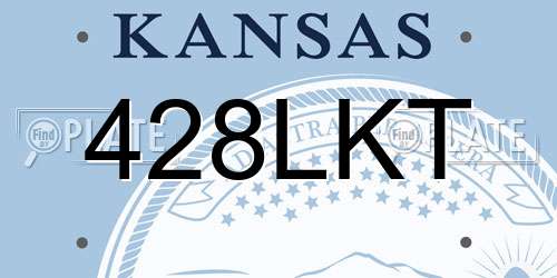 428LKT Kansas License Plate