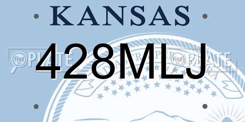 428MLJ Kansas License Plate
