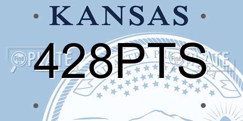 428PTS Kansas License Plate