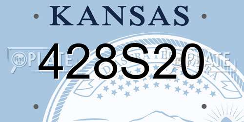 428S20 Kansas License Plate