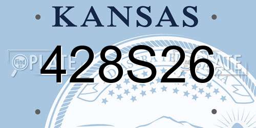 428S26 Kansas License Plate