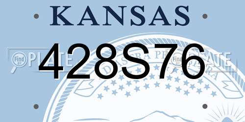 428S76 Kansas License Plate