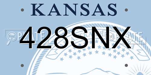 428SNX Kansas License Plate