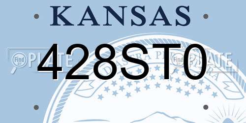 428ST0 Kansas License Plate