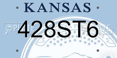 428ST6 Kansas License Plate