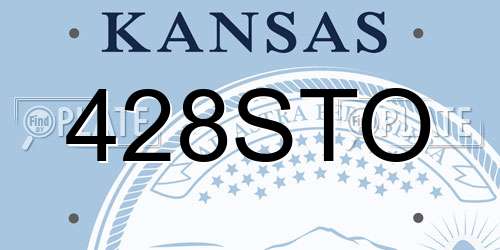 428STO Kansas License Plate