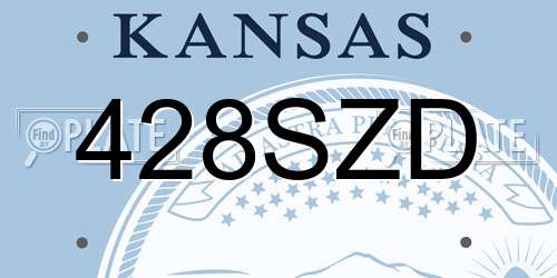 428SZD Kansas License Plate