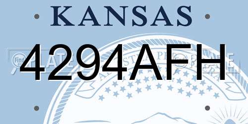 4294AFH Kansas License Plate