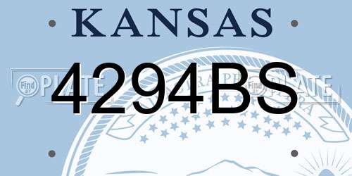 4294BS Kansas License Plate