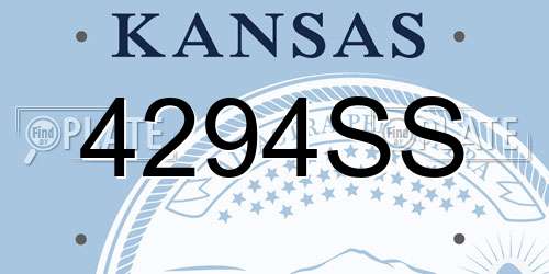 4294SS Kansas License Plate
