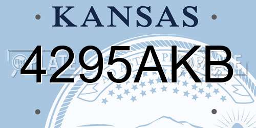 4295AKB Kansas License Plate