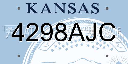 4298AJC Kansas License Plate