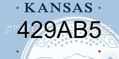 429AB5 Kansas License Plate