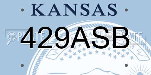 429ASB Kansas License Plate