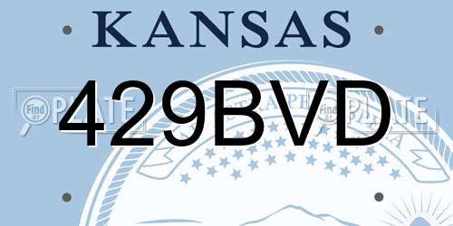429BVD Kansas License Plate