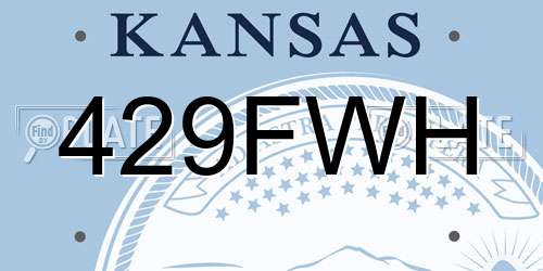 429FWH Kansas License Plate