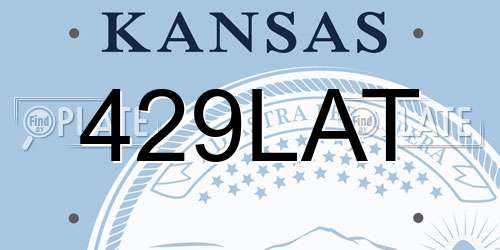 429LAT Kansas License Plate