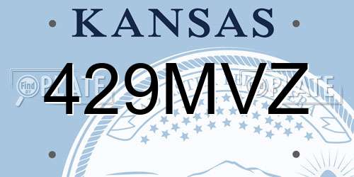 429MVZ Kansas License Plate