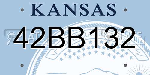 42BB132 Kansas License Plate
