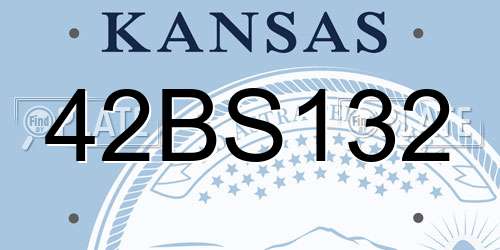 42BS132 Kansas License Plate