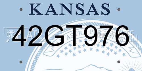 42GT976 Kansas License Plate