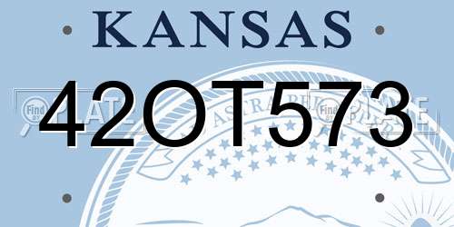 42OT573 Kansas License Plate