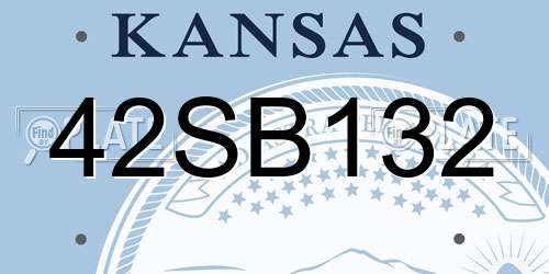 42SB132 Kansas License Plate