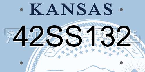 42SS132 Kansas License Plate