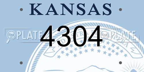4304 Kansas License Plate