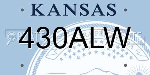 430ALW Kansas License Plate