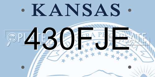430FJE Kansas License Plate