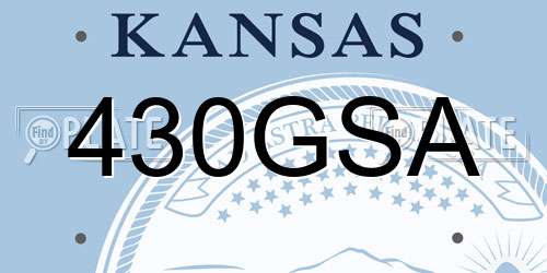 430GSA Kansas License Plate