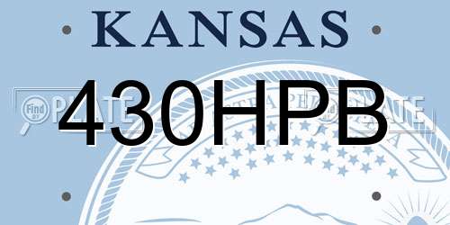 430HPB Kansas License Plate