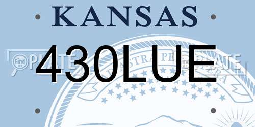 430LUE Kansas License Plate
