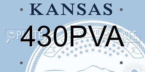 430PVA Kansas License Plate
