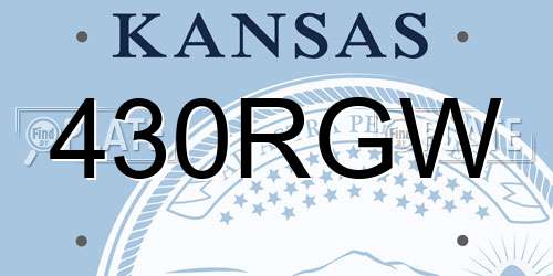 430RGW Kansas License Plate