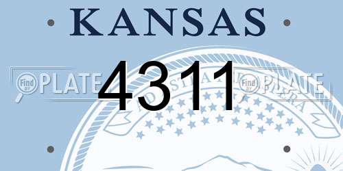 4311 Kansas License Plate