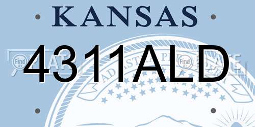 4311ALD Kansas License Plate