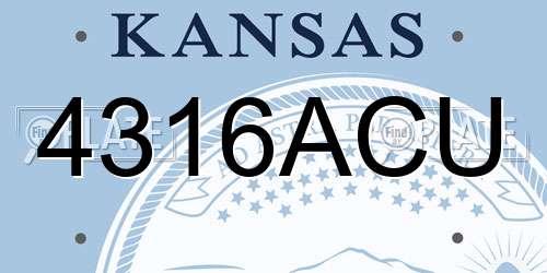 4316ACU Kansas License Plate