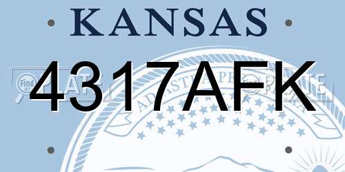 4317AFK Kansas License Plate