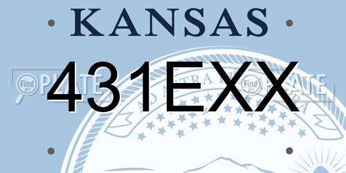 431EXX Kansas License Plate