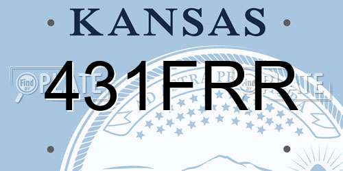 431FRR Kansas License Plate