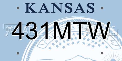 431MTW Kansas License Plate