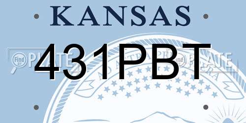 431PBT Kansas License Plate