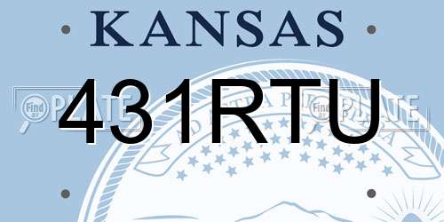 431RTU Kansas License Plate